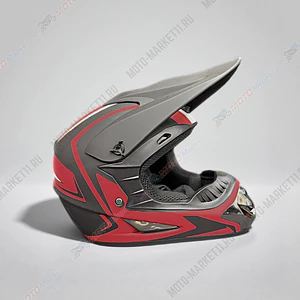  Шлем кроссовый QSTK CH-203 красно-черный  S