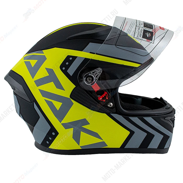 Шлем интеграл ATAKI JK316 Pattern (Hi-Vis зеленый/серый/черный) L