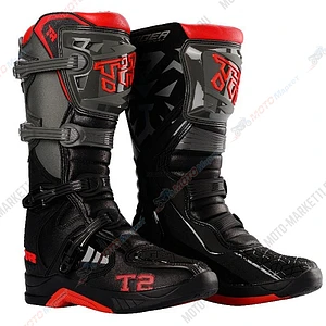  Мотоботы TIGER Т2 черный/ красный/ серый (Черный/ красный/ серый, 40, 205102-11)