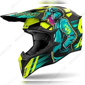 Кроссовый шлем Airoh Wraaap Cyber Yellow Matt L