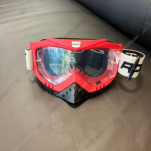 Очки кроссовые ROCKOT RM-325 (красный/прозрачная, Anti-Scratch)