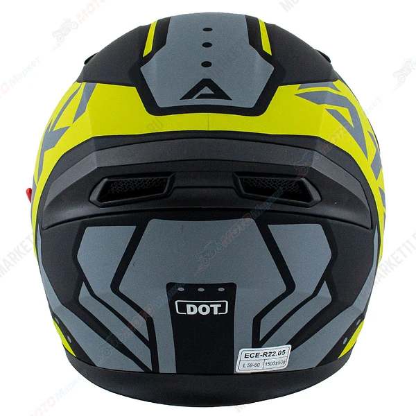 Шлем интеграл ATAKI JK316 Pattern (Hi-Vis зеленый/серый/черный) XL