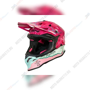 Мотошлем ROQVI QUINN L розовый/голубой глянцевый