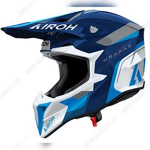 Кроссовый шлем Airoh Wraaap Conquer Blue Gloss M