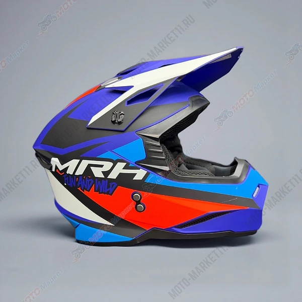 Шлем KIOSHI Holeshot ☆801☆ кроссовый Черный/ синий/ оранжевый XXL