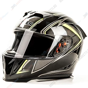 Шлем мото интеграл HIZER B5311 1 (s)  BLACK/Lemon