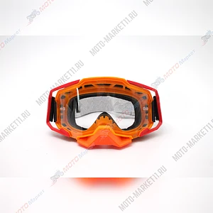 Очки кроссовые NZT RM-147 (оранжевый-красный/прозрачная, Anti-Scratch)