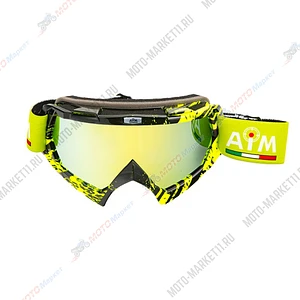 Очки кроссовые AiM (PRO) 157-600 Black-Yellow Glossy