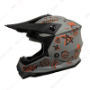  Шлем эндуро SPARX Jet Graffity (WS-905) , серо-оранжевый матовый люминесцентный, YL